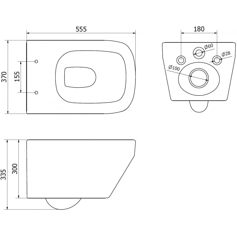 Mexen Riva cuvette WC sans rebord Tornado avec abattant à descente lente slim, duroplast, blanc brillant - 30630200T