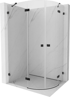 Mexen Lunar cabine de douche semi-circulaire pivotante gauche 100 x 90 cm, transparente, noire - 833-100L-090P-70-00