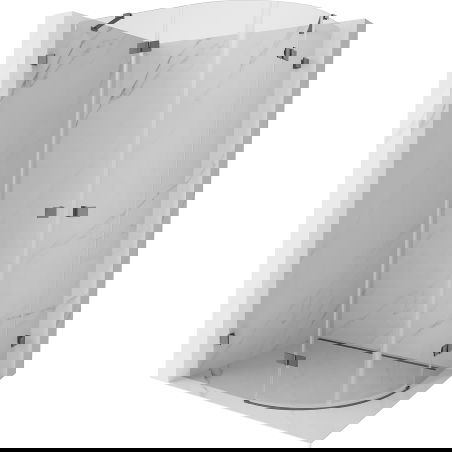 Mexen Lunar cabine de douche semi-circulaire pivotante gauche 100 x 70 cm, transparent, métal gun - 833-100L-070P-95-00