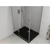 Mexen Roma cabine de douche battante 120 x 90 cm, transparent, chrome + receveur Flat, noir - 854-120-090-01-00-4070