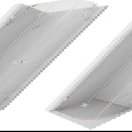 Mexen Lunar cabine de douche semi-circulaire à charnière gauche 90 x 70 cm, transparent, nickel brossé - 833-090L-070P-97-00