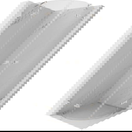 Mexen Lunar cabine de douche semi-circulaire pivotante 90 x 90 cm, transparent, nickel brossé - 833-090L-090P-97-00