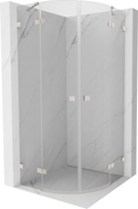 Mexen Lunar cabine de douche semi-circulaire pivotante 90 x 90 cm, transparent, nickel brossé - 833-090L-090P-97-00