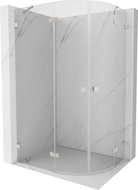 Mexen Lunar cabine de douche demi-circulaire pivotante gauche 100 x 70 cm, transparent, nickel brossé - 833-100L-070P-97-00