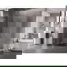 Mexen Lunar cabine de douche demi-circulaire pivotante gauche 100 x 70 cm, transparent, nickel brossé - 833-100L-070P-97-00