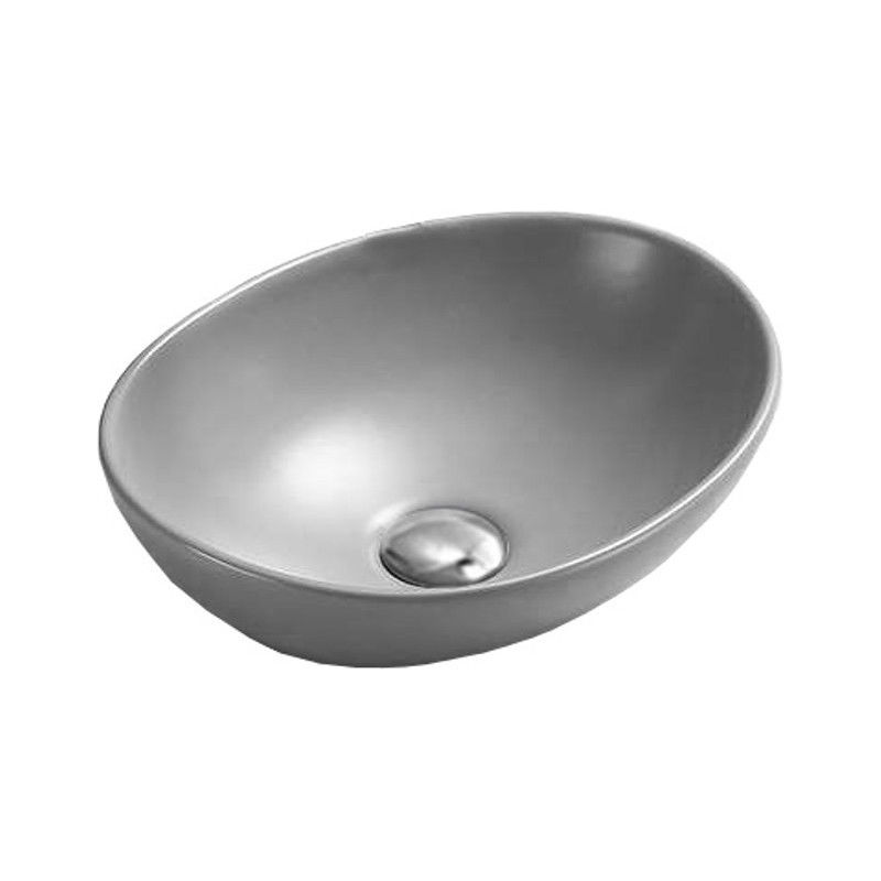 Mexen Elza lavabo de comptoir 40 x 33 cm, Gris clair mat - 21014061