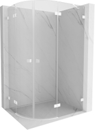 Mexen Lunar cabine de douche semi-circulaire pivotante droite 100 x 90 cm, transparent, blanc - 833-100P-090L-20-00