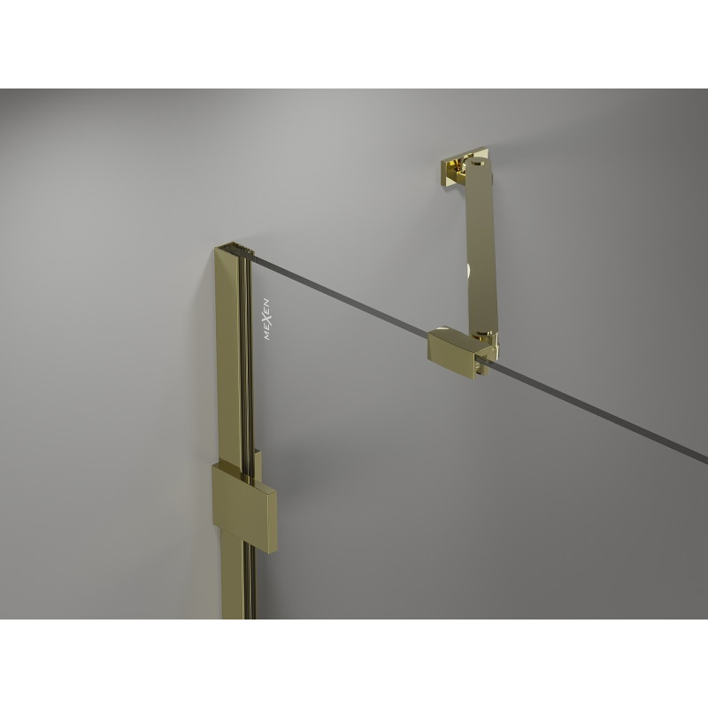 Mexen Lunar cabine de douche semi-circulaire pivotante droite 100 x 90 cm, transparente, dorée - 833-100P-090L-50-00