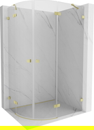 Mexen Lunar cabine de douche semi-circulaire pivotante droite 100 x 70 cm, transparent, doré brossé - 833-100P-070L-55-00