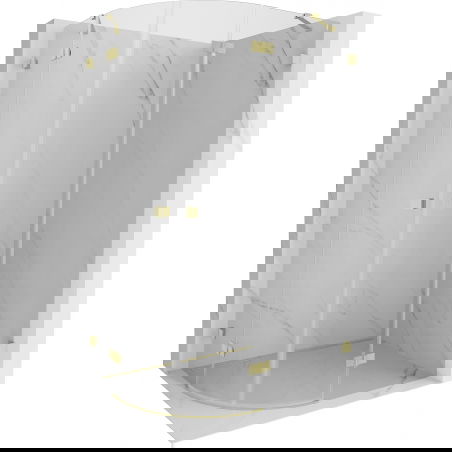 Mexen Lunar cabine de douche semi-circulaire ouvrante droite 100 x 90 cm, transparent, or brossé - 833-100P-090L-55-00