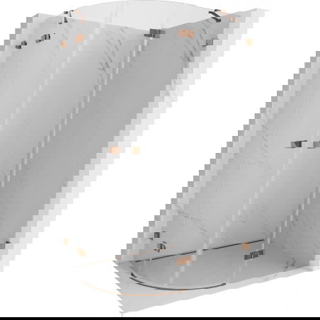 Mexen Lunar cabine de douche semi-circulaire pivotante droite 100 x 80 cm, transparent, or rose - 833-100P-080L-60-00