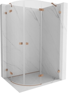 Mexen Lunar cabine de douche semi-circulaire à charnière droite 80 x 70 cm, transparent, cuivre brossé - 833-080P-070L-65-00