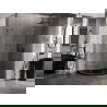 Cabine de douche semi-circulaire battante droite 90 x 70 cm, transparent, gris canon brossé - 833-090P-070L-66-00