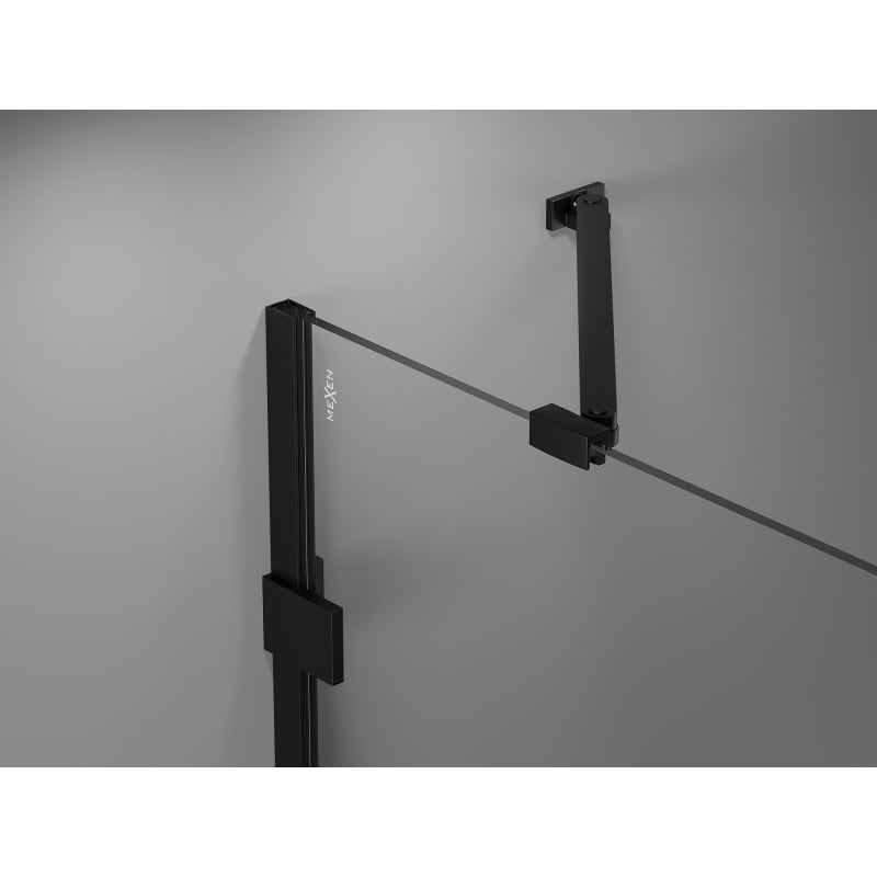 Mexen Lunar cabine de douche semi-circulaire pivotante droite 90 x 70 cm, transparent, noir - 833-090P-070L-70-00