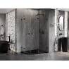 Mexen Lunar cabine de douche semi-circulaire pivotante droite 90 x 70 cm, transparent, noir - 833-090P-070L-70-00