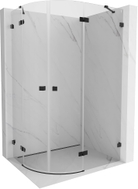 Mexen Lunar cabine de douche semi-circulaire battante droite 100 x 70 cm, transparent, noir - 833-100P-070L-70-00