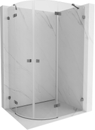 Mexen Lunar cabine de douche semi-circulaire à charnière droite 90 x 70 cm, transparent, métal canon - 833-090P-070L-95-00