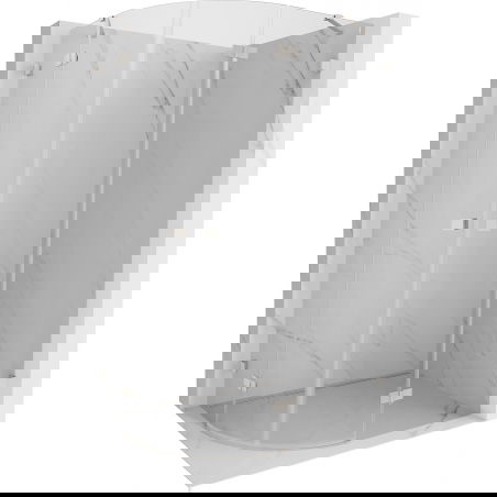 Mexen Lunar cabine de douche arrondie pivotante droite 90 x 70 cm, transparent, nickel brossé - 833-090P-070L-97-00