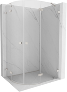 Mexen Lunar cabine de douche semi-circulaire à charnière droite 90 x 80 cm, transparent, nickel brossé - 833-090P-080L-97-00