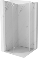 Mexen Lunar L cabine de douche pentagonale pivotante gauche 80 x 80 cm, transparent, chrome - 831L-080L-080P-01-00-L