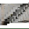 Mexen Roma cabine de douche pivotante 80 x 100 cm, transparent, dorée + receveur Flat, noir - 854-080-100-50-00-4070G