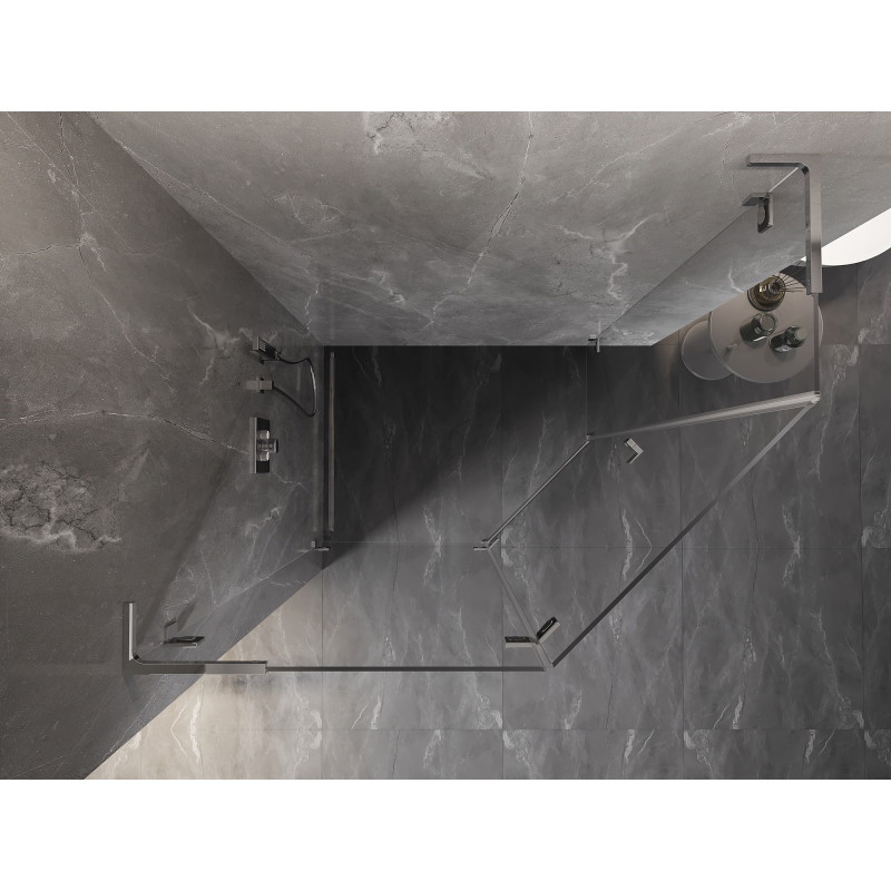 Mexen Lunar L cabine de douche pentagonale pivotante gauche 100 x 90 cm, transparent, chrome - 831L-100L-090P-01-00-L