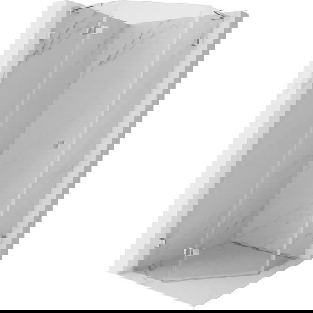 Mexen Lunar L cabine de douche pentagonale pivotante gauche 100 x 100 cm, transparent, chromé - 831L-100L-100P-01-00-L