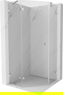 Mexen Lunar cabine de douche pentagonale à charnière gauche 80 x 80 cm, transparent, chrome - 831-080L-080P-01-00-L