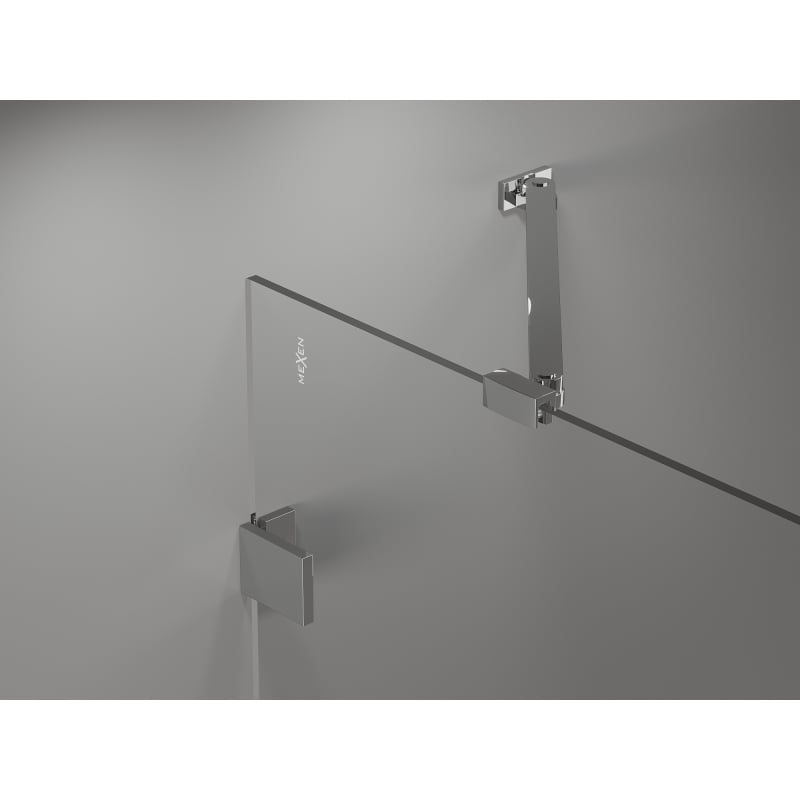 Mexen Lunar cabine de douche pentagonale pivotante gauche 80 x 90 cm, transparente, chrome - 831-080L-090P-01-00-L