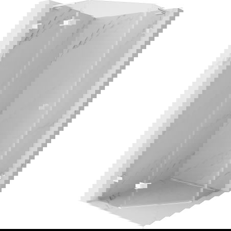 Mexen Lunar L cabine de douche pentagonale pivotante gauche 90 x 90 cm, transparent, blanche - 831L-090L-090P-20-00-L