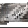 Cabine de douche pentagonale gauche Mexen Lunar L 100 x 90 cm, transparente, blanche - 831L-100L-090P-20-00-L