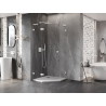 Mexen Lunar L Cabine de douche pentagonale pivotante gauche 100 x 100 cm, transparente, blanche - 831L-100L-100P-20-00-L