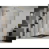 Mexen Roma cabine de douche battante 80 x 80 cm, transparent, or + receveur plat, noir - 854-080-080-50-00-4070G
