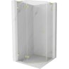 Mexen Lunar L cabine de douche pentagonale pivotante gauche 80 x 80 cm, transparent, or brossé - 831L-080L-080P-55-00-L