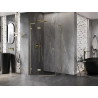 Mexen Lunar L cabine de douche pentagonale à charnière gauche 90 x 90 cm, transparente, or brossé - 831L-090L-090P-55-00-L