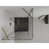 Mexen Roma cabine de douche pivotante 90 x 90 cm, transparente, dorée + receveur plat, noir - 854-090-090-50-00-4070G