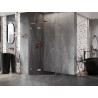 Mexen Lunar L cabine de douche pentagonale pivotante gauche 90 x 90 cm, transparente, cuivre brossé - 831L-090L-090P-65-00-L
