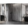 Mexen Lunar L cabine de douche pentagonale pivotante à gauche 80x80 cm, transparent, gris canon brossé