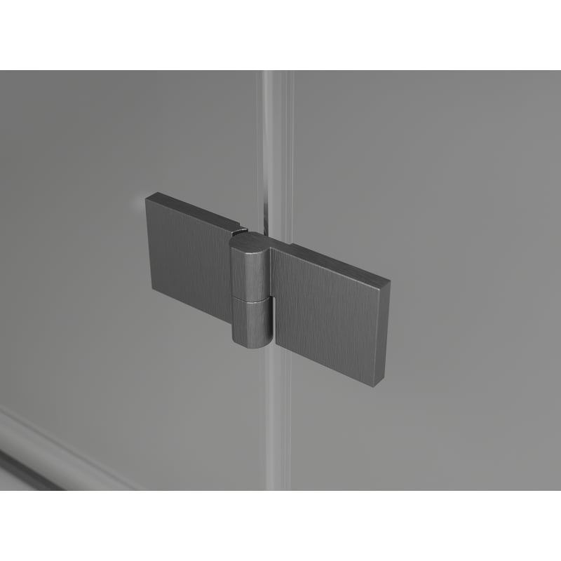 Mexen Lunar L cabine de douche pentagonale pivotante gauche 90x80 cm, transparent, gris canon brossé - 831L-090L-080P-66-00-L