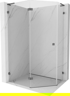 Mexen Lunar L cabine de douche pentagonale pivotante gauche 100x80 cm, transparent, gris canon brossé - 831L-100L-080P-66-00-L