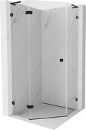 Mexen Lunar L cabine de douche pentagonale pivotante gauche 90 x 90 cm, transparent, noir - 831L-090L-090P-70-00-L