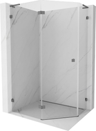 Mexen Lunar L cabine de douche pentagonale pivotante gauche 90 x 80 cm, transparent, métal canon - 831L-090L-080P-95-00-L