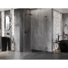 Mexen Lunar L cabine de douche pentagonale pivotante gauche 90 x 80 cm, transparent, acier canon - 831L-090L-080P-95-00-L