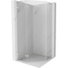 Mexen Lunar L cabine de douche pentagonale pivotante gauche 80 x 80 cm, transparente, nickel brossé - 831L-080L-080P-97-00-L