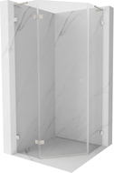 Mexen Lunar L cabine de douche pentagonale battante gauche 80 x 80 cm, transparent, nickel brossé - 831L-080L-080P-97-00-L