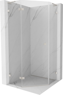 Mexen Lunar L cabine de douche pentagonale pivotante gauche 80 x 80 cm, transparent, nickel brossé - 831L-080L-080P-97-00-L