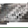 Mexen Lunar L cabine de douche pentagonale pivotante gauche 90 x 80 cm, transparent, nickel brossé - 831L-090L-080P-97-00-L