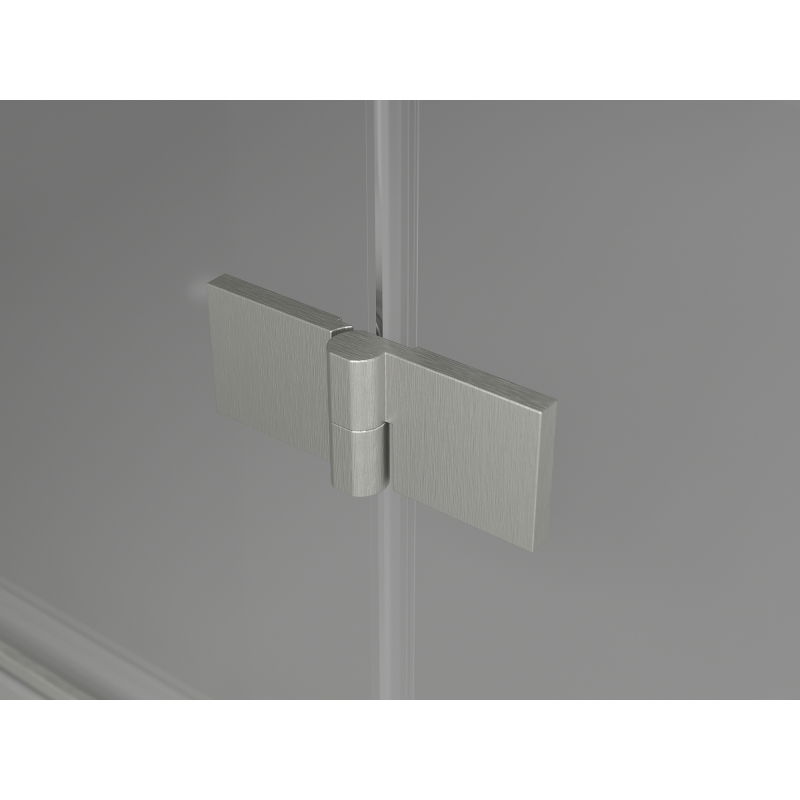 Mexen Lunar L cabine de douche pentagonale pivotante à gauche 90 x 90 cm, transparent, nickel brossé - 831L-090L-090P-97-00-L