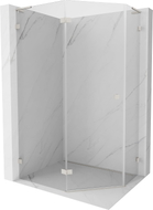 Mexen Lunar L cabine de douche pentagonale à charnière gauche 100 x 90 cm, transparent, nickel brossé
