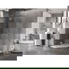 Mexen Lunar L cabine de douche pentagonale pivotante gauche 100x100 cm, transparent, nickel brossé - 831L-100L-100P-97-00-L